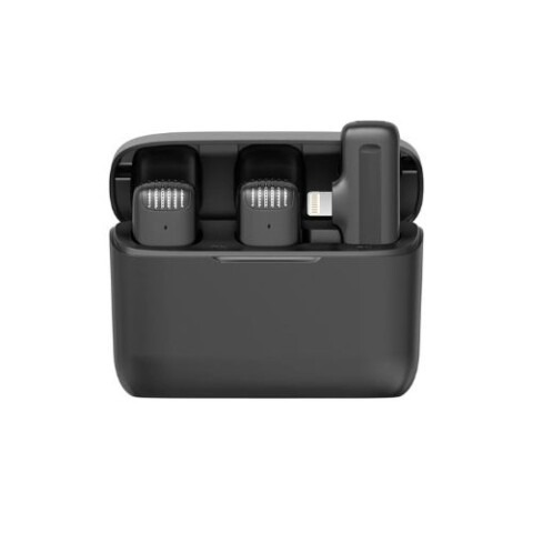 Micrófono x2 Solap c/Base Carga USB-C + iPhone Negro Micrófono X2 Solap C/base Carga Usb-c + Iphone Negro