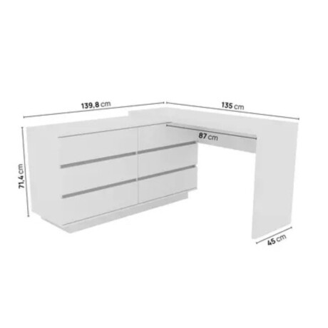Escritorio esquinero Oring White e Itapua
