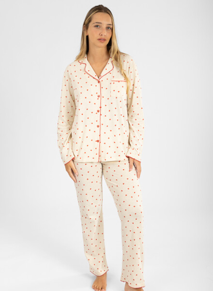 Pijama americano heart Marfil