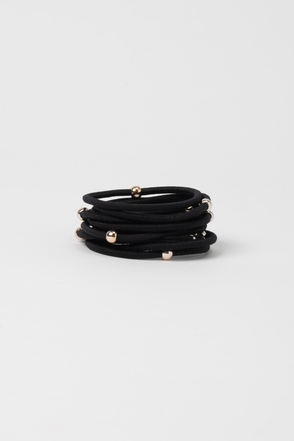 Pack x 10 gomitas con detalle dorado Negro