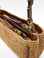 Bolso Bandolera Doble De Efecto Rafia natural