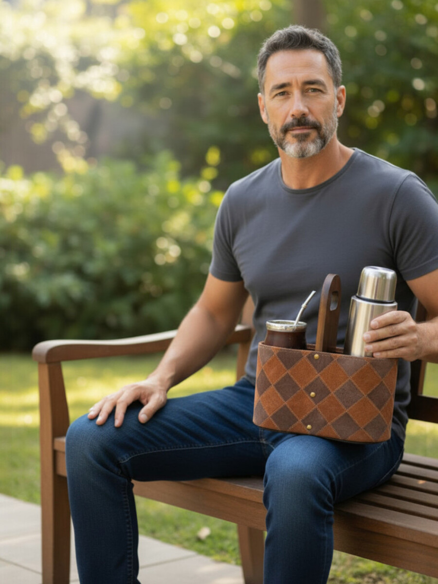 Matera para auto con rombos - Marrón 