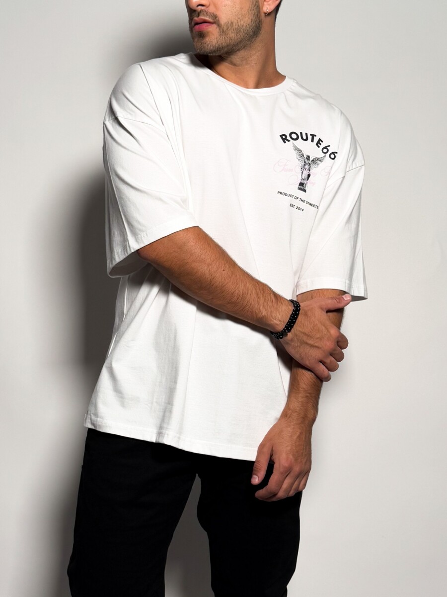 Remera oversize con estampas Iker - Blanco 