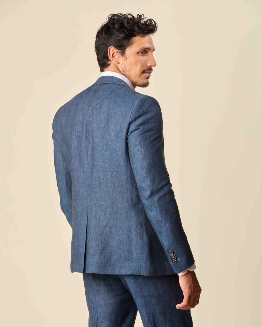 Saco Sport Lino Classic Fit Azul