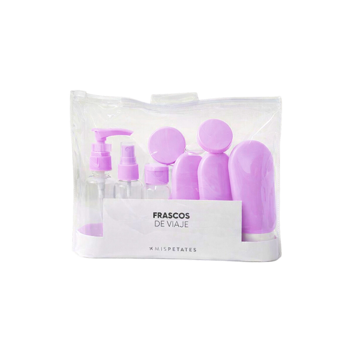 Set de 8 frasquitos de silicona para viaje - Violeta 