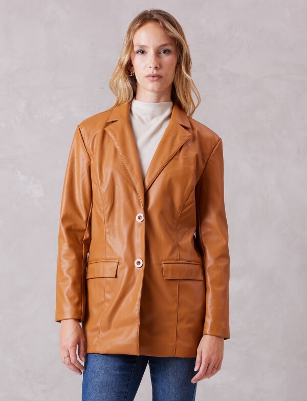 Blazer Eco Cuero Oversize TOSTADO