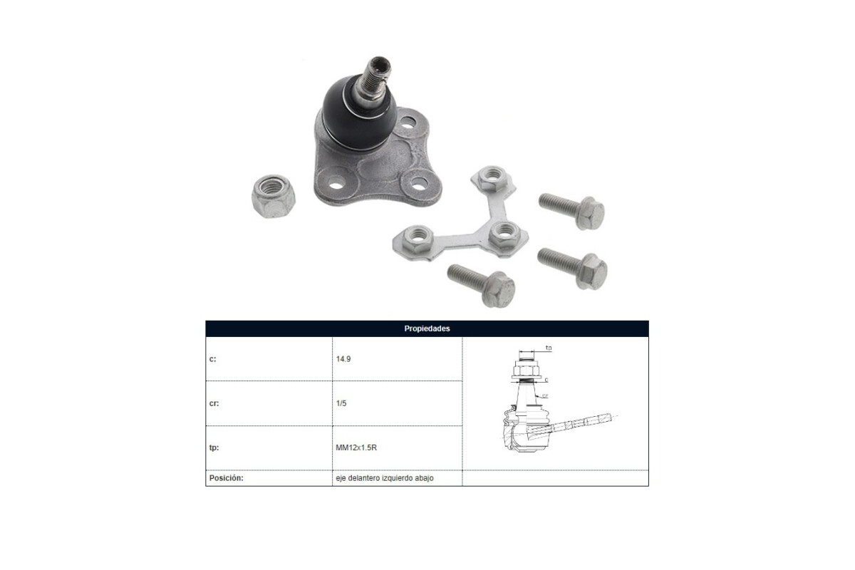 Rotula Del Audi A3, Volks Bora/Golf 96-25 Izq Rotula Del Audi A3, Volks Bora/Golf 96-25 Izq
