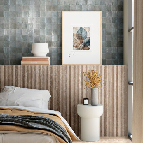 Ceramica Tipo Travertino Beige Decorado 3D 60X120Cm Pared GAMAS DE BEIGE