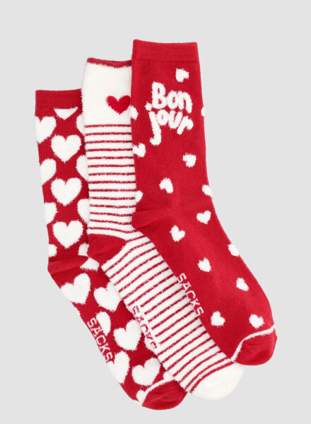 Pack x 3 media caña en algodón en detalle chenille Variante 28