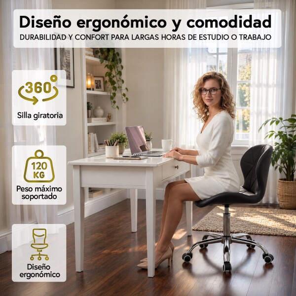 Silla Oficina Imback Escritorio Ergonomica Cuero Sintético IMBACK Color Negro Silla Oficina Imback Escritorio Ergonomica Cuero Sintético IMBACK Color Negro