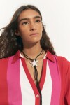 Collar cordón suede estrella plateado