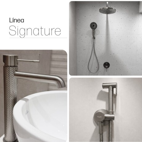 Juego Grifería Brushed Nickel Con Ducha Higiénica GRIS-BRUSHED NICKEL