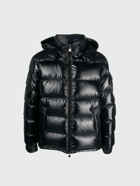 Moncler - Chaqueta rellena de plumas con capucha desmontable, Maya Negro