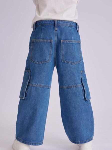 Pantalón de jean cargo Azul