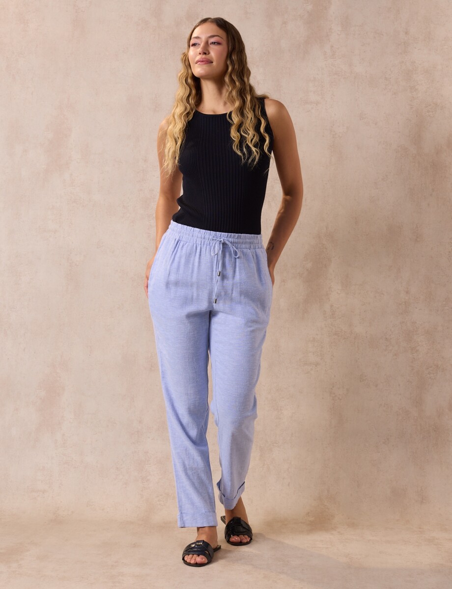 Pantalon Lino - Celeste 