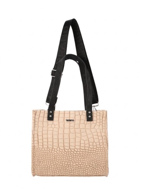Cartera Moon Croco Beige