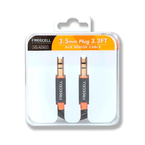 Cable auxiliar 3.5mm 1 metro FREECELL caja de acrìlico Cable auxiliar 3.5mm 1 metro FREECELL caja de acrìlico