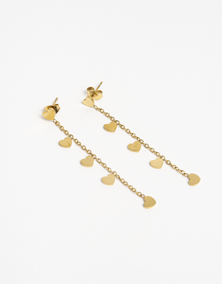 Aros Colgantes Cortos Metal Aros Colgantes Cortos, Acero - Dorado