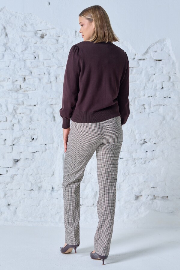 Cardigan Basico Boton Metal MARRON