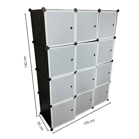 Armario Plástico Lumax 12 Puertas Desmontable Portátil Blanco