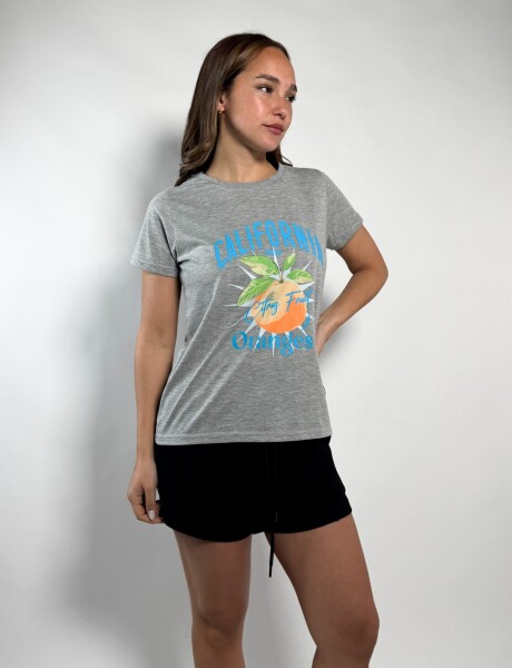 Remera estampada Cande Gris