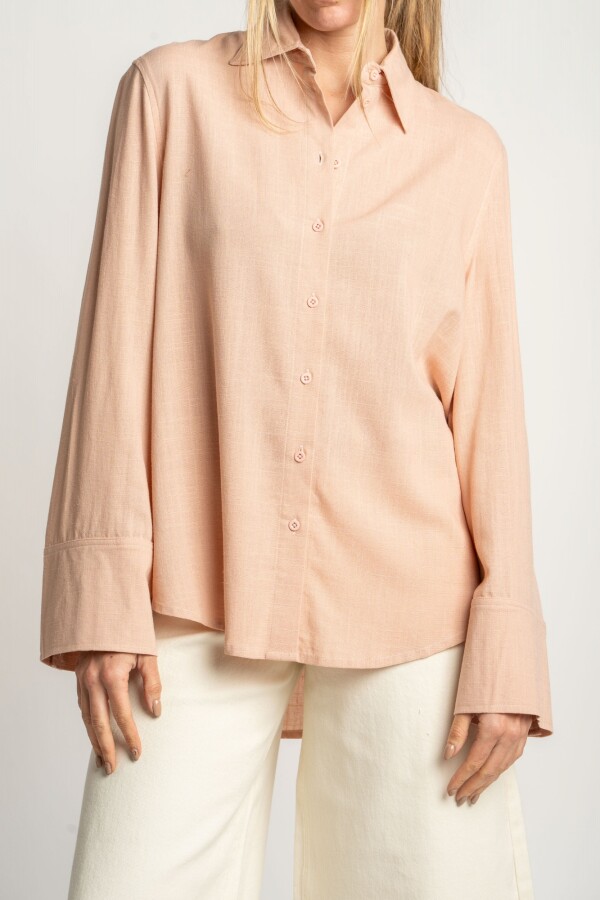 Camisa Con Lino Rosa