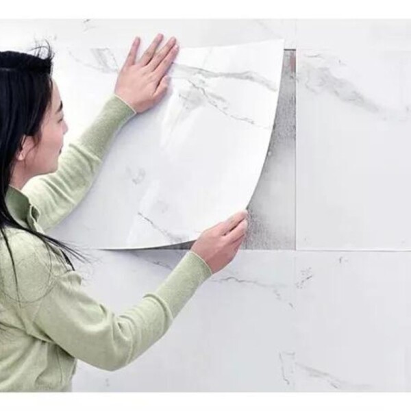 REVESTIMIENTO ADHESIVO PLACA 60 X 30 CM - BLANCO MARMOLADO YP-6 REVESTIMIENTO ADHESIVO PLACA 60 X 30 CM - BLANCO MARMOLADO YP-6