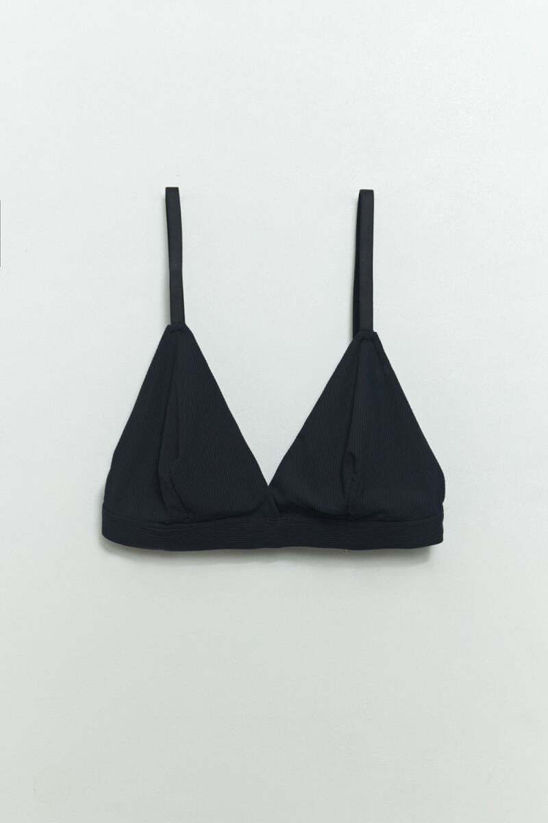 Soutien poliamida liso sin aro rib - Negro 