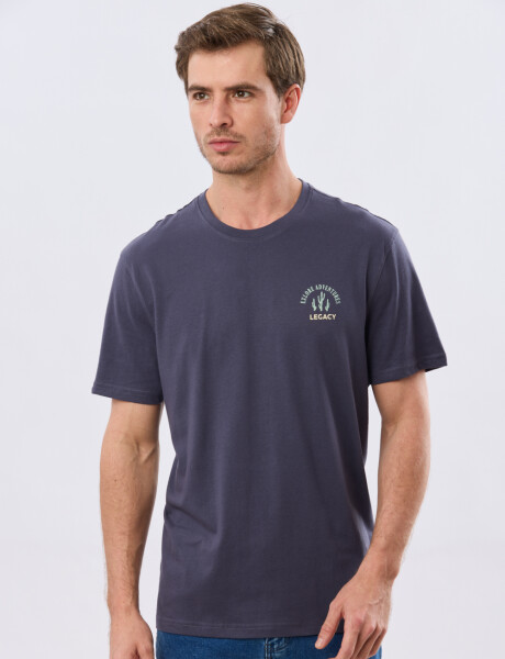 REMERA ESTAMPADA DE ALGODÓN Azul