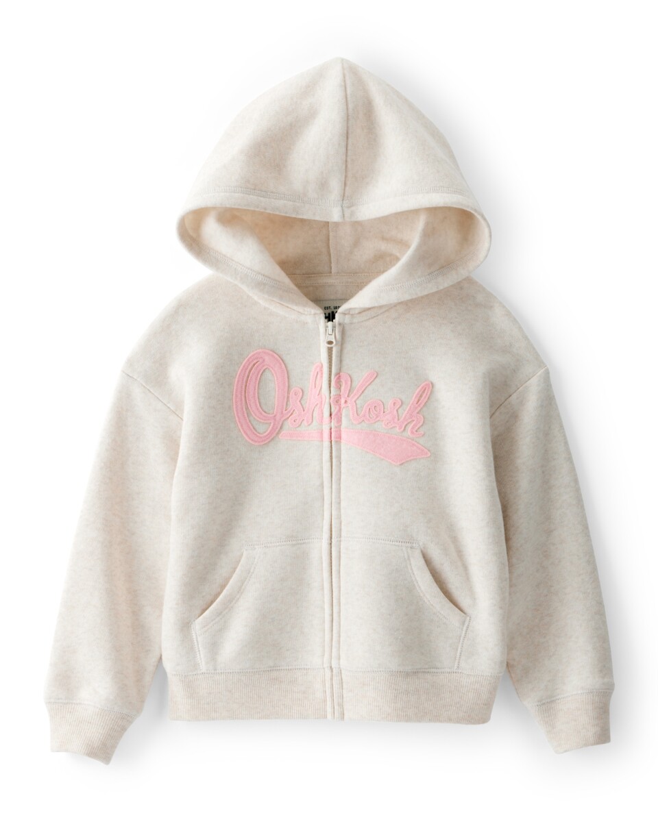 Campera de algodón con felpa, crema 