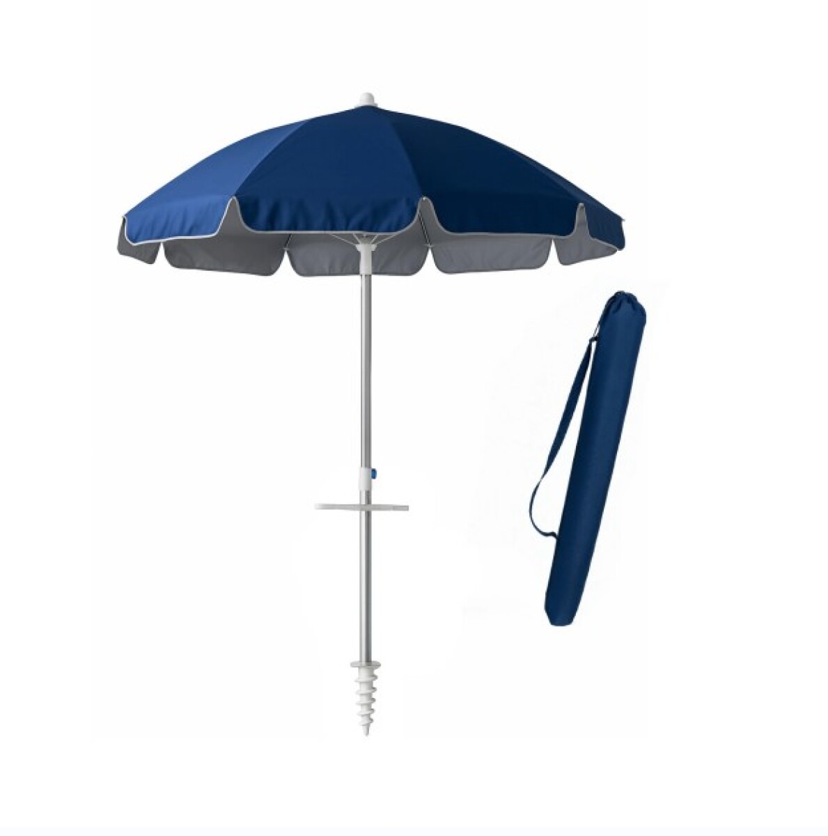 Sombrilla de Playa ALUMINIO con ROSCA 2.0mts UV50 Azul 