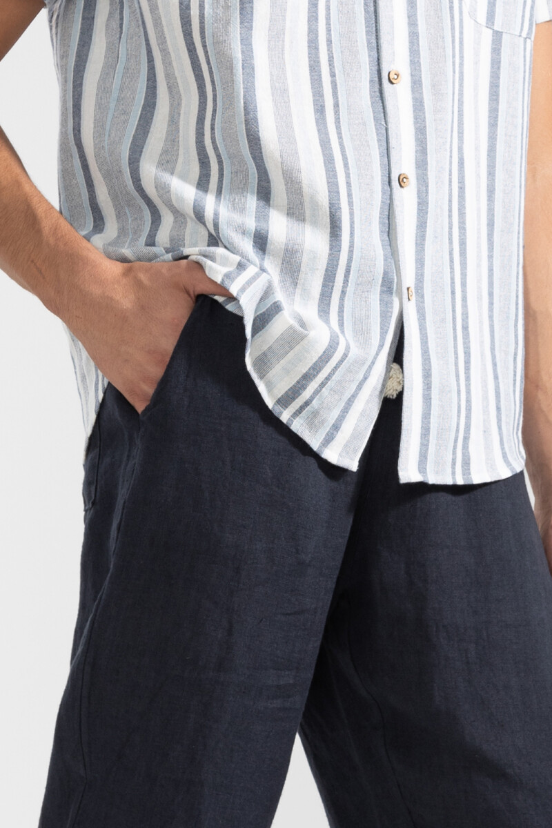 PREMIUM LINEN PANTS Navy