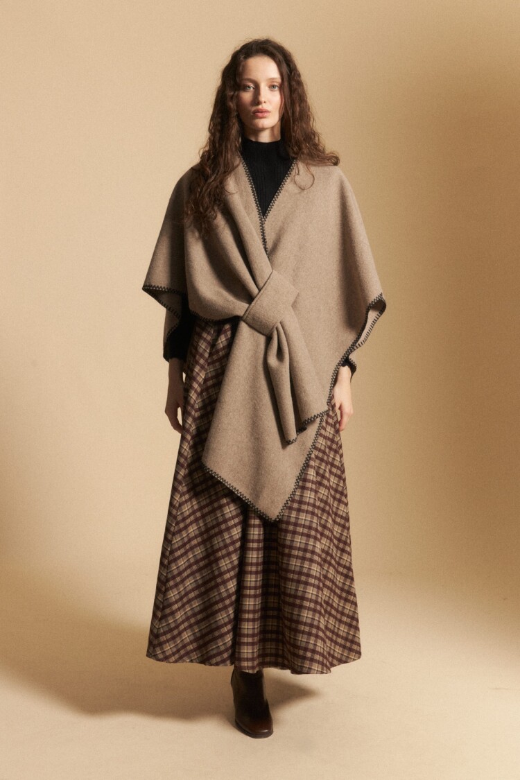 PONCHO MECHA Beige