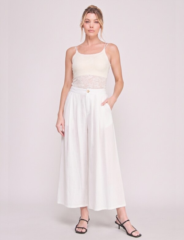 Pantalon Crop Lino CRUDO