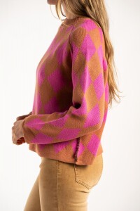 Sweater Rombos Fucsia