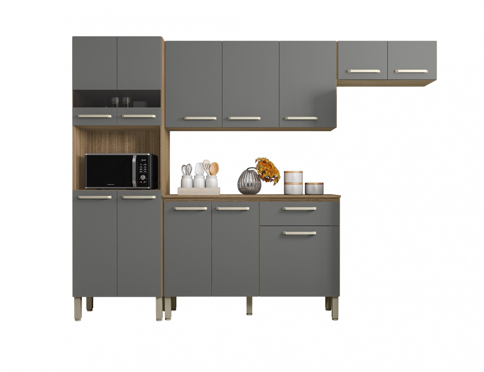 PARANA- COCINA MODULADA VERSALHES FREIJO GRIS 2918-8977 