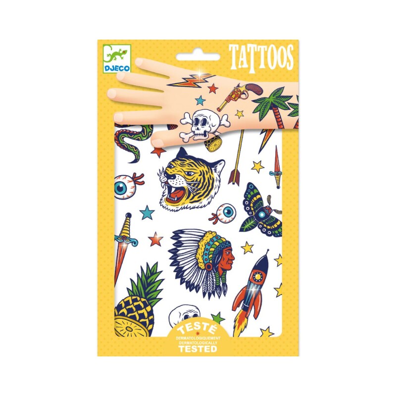 TATTOOS Set X50 Tatuajes Removibles Para Niños +3 Djeco - Bang Bang