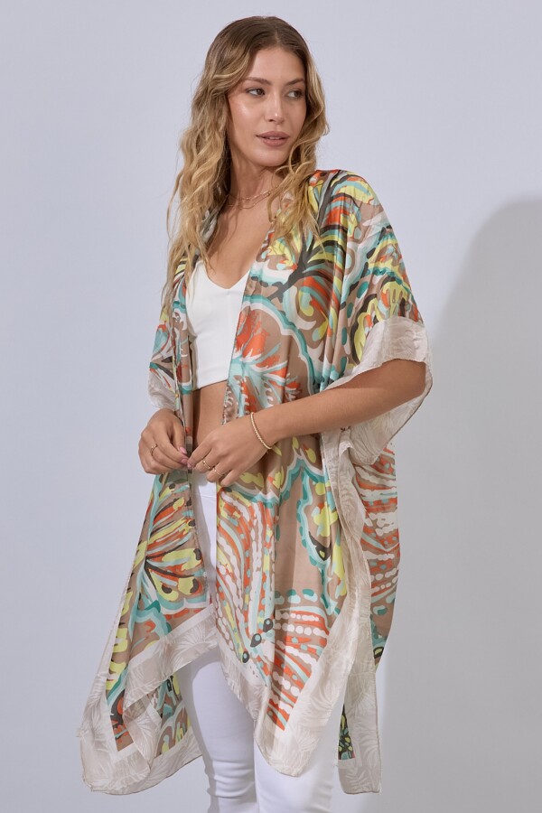 Kimono Printed MULTI/TOSTADO