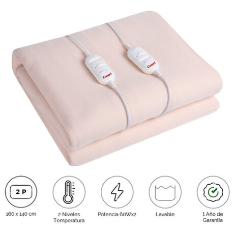 Calienta Cama 2 Pzas Polar Lavable 2 Niveles Cuori Paradise Salmón