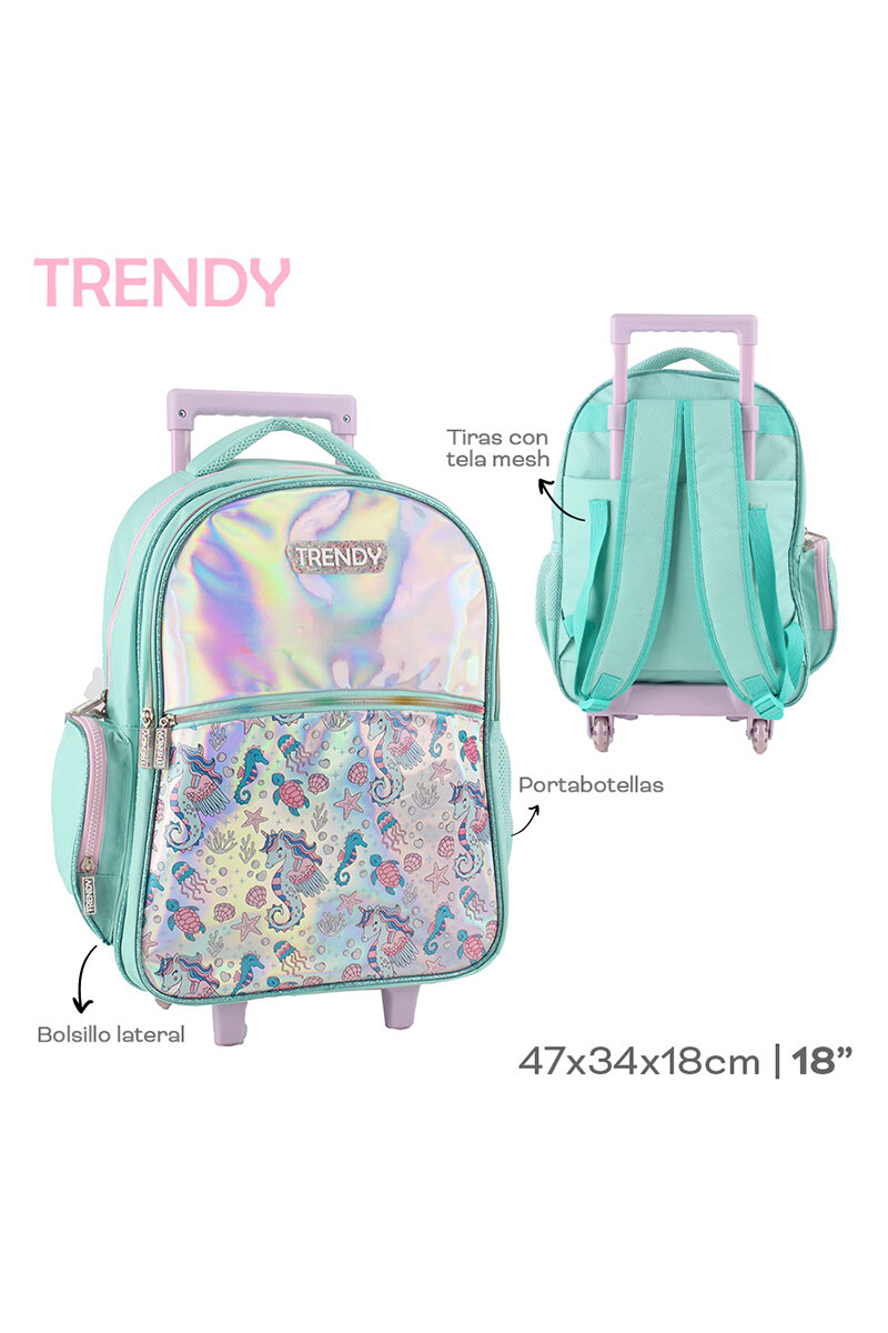 Mochila escolar con ruedas Combinada Multicolor