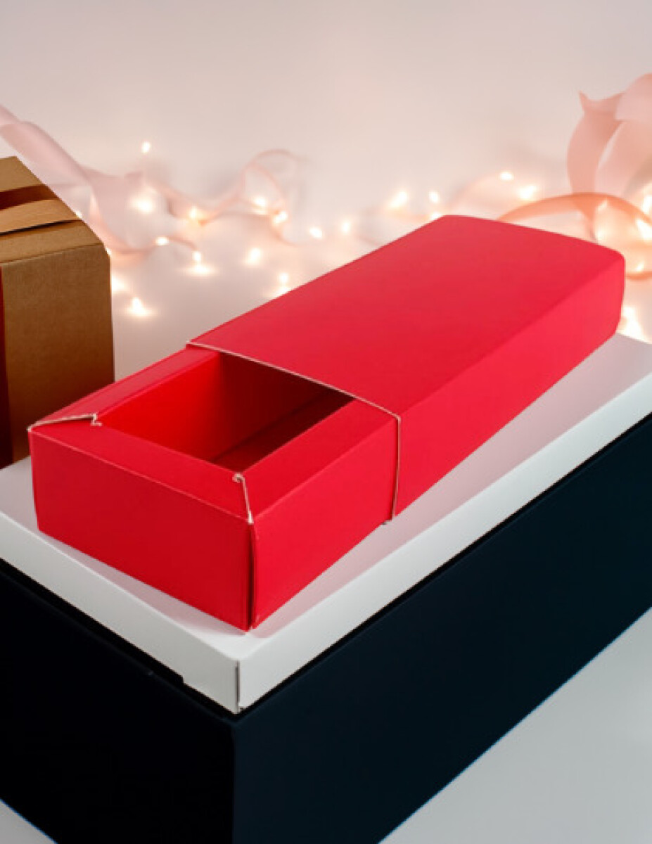 Caja rectangular 6x12x2,5 cm. - ROJO 