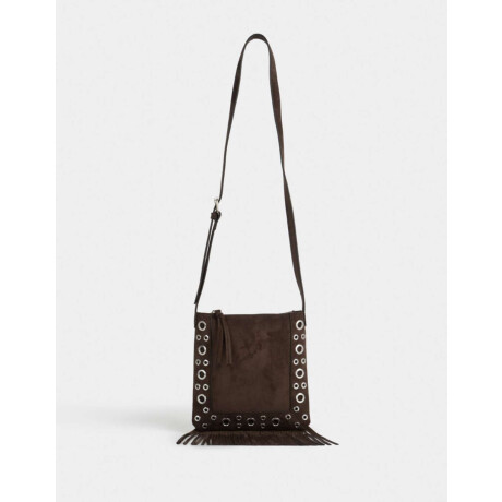Bandolera Suede Flecos Marron Chocolate