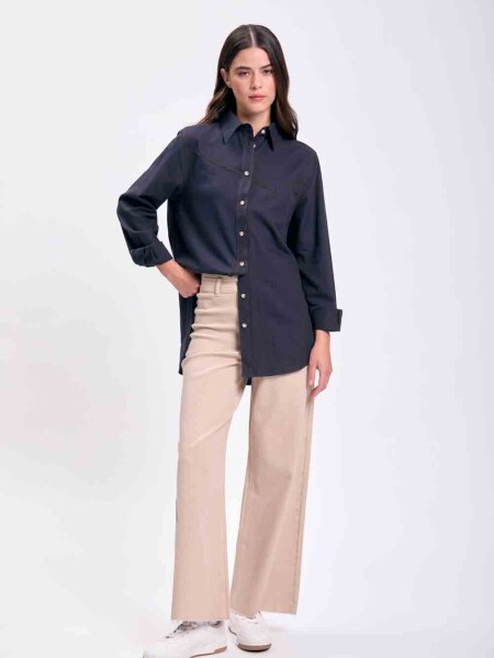 Camisa asimétrica Azul Oscuro