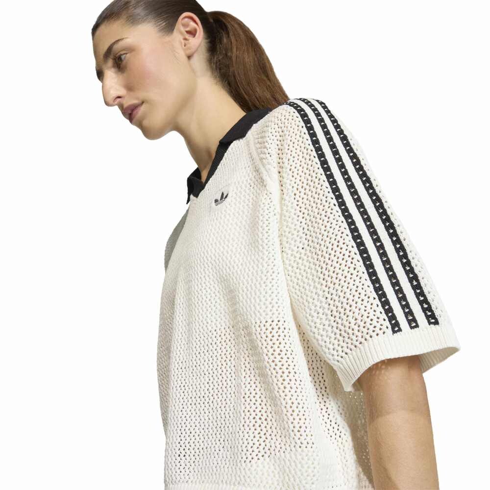 Polo Adidas Cuello Crochet Mujer White