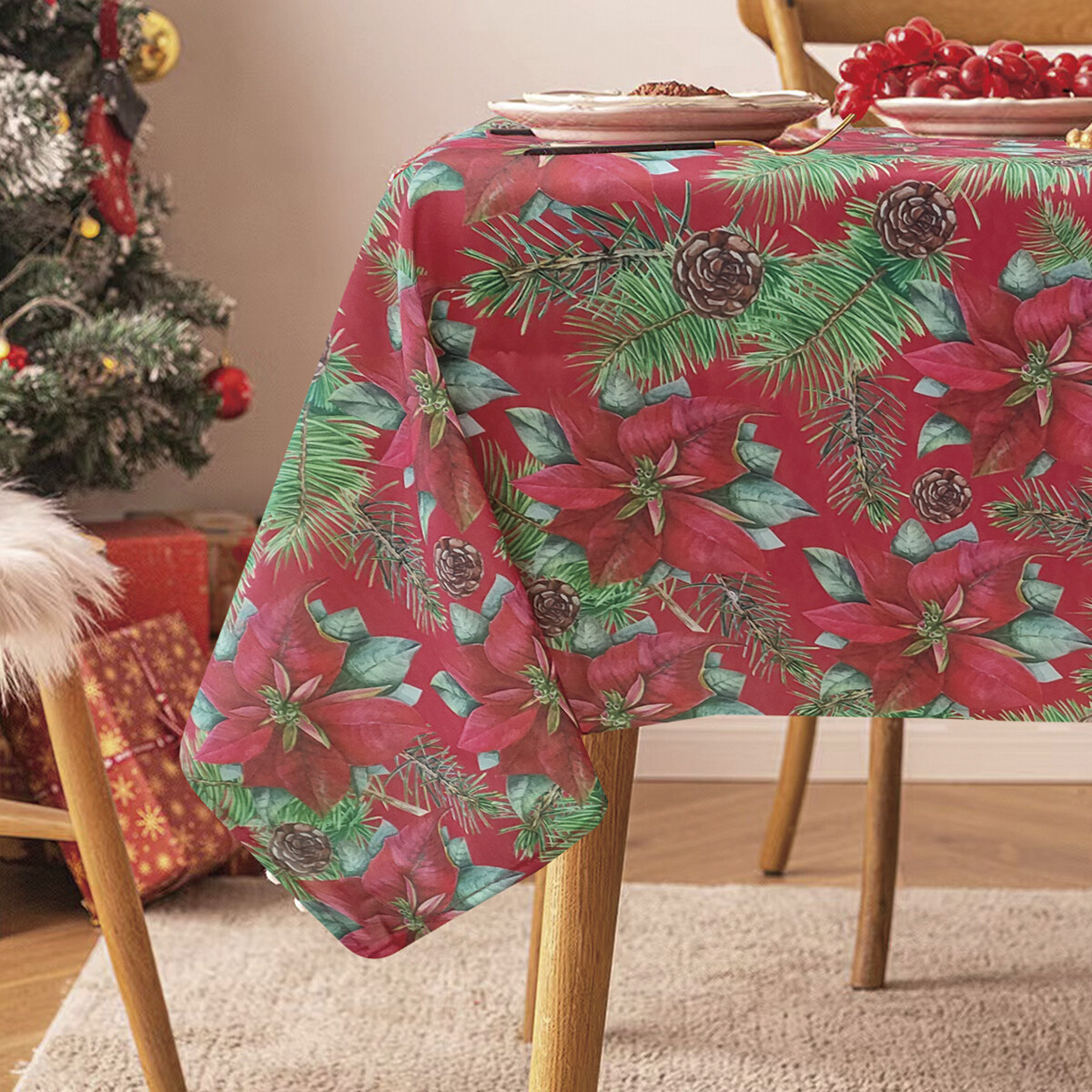 Mantel Waterproof Home Class 140 x 210 cm - Navidad 1132 