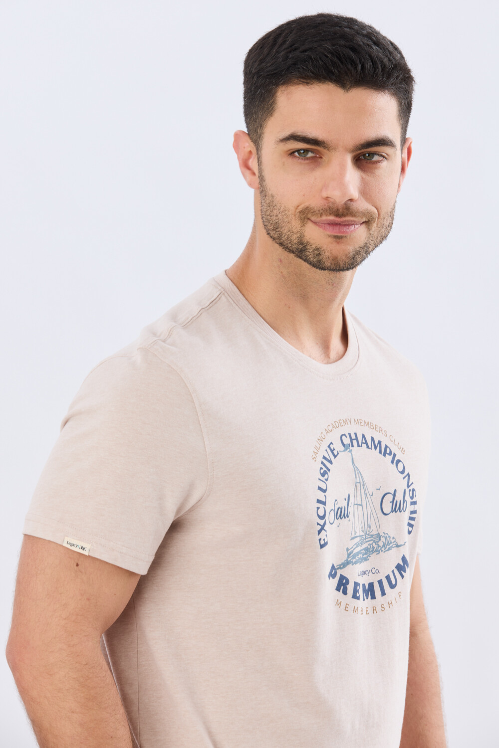 REMERA ESTAMPADA DE ALGODÓN Beige