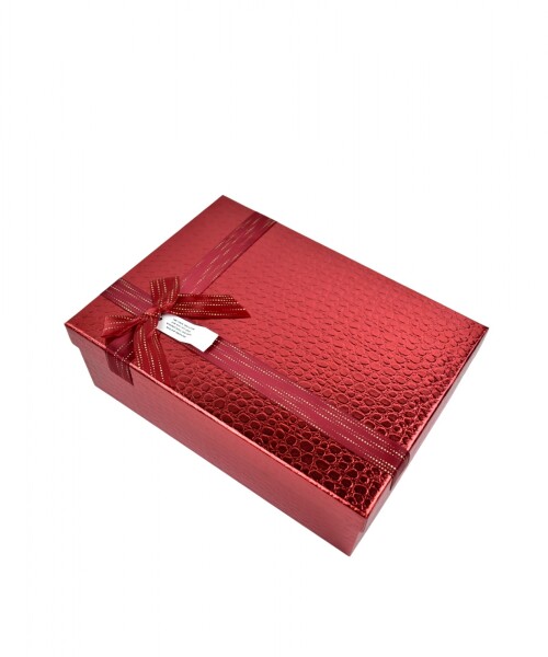caja rigida delux con lazo 18x25x8 ROJO