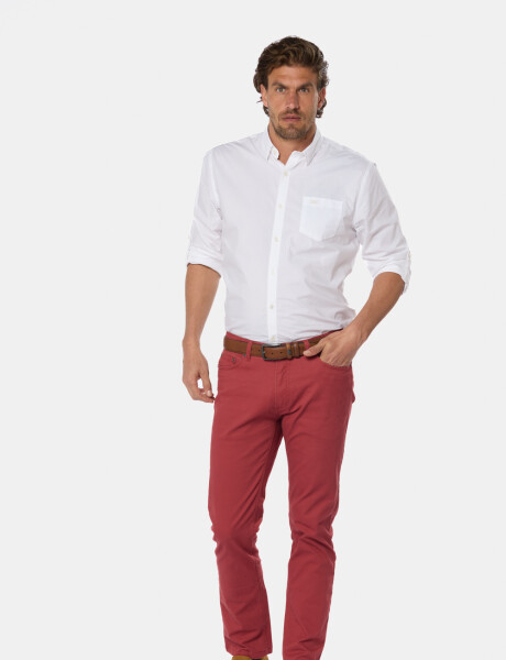 PANTALÓN 5 BOLSILLOS CON SPANDEX Bordeau