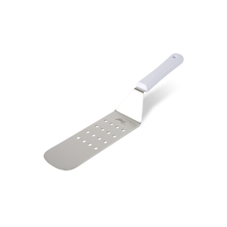 Espatula Perforada de Acero Inoxidable Mango Blanco 20 cm Concasse Espatula Perforada de Acero Inoxidable Mango Blanco 20 cm Concasse