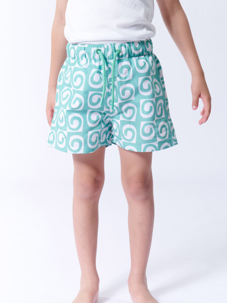 Short de baño estampa tribal Tribal Verde